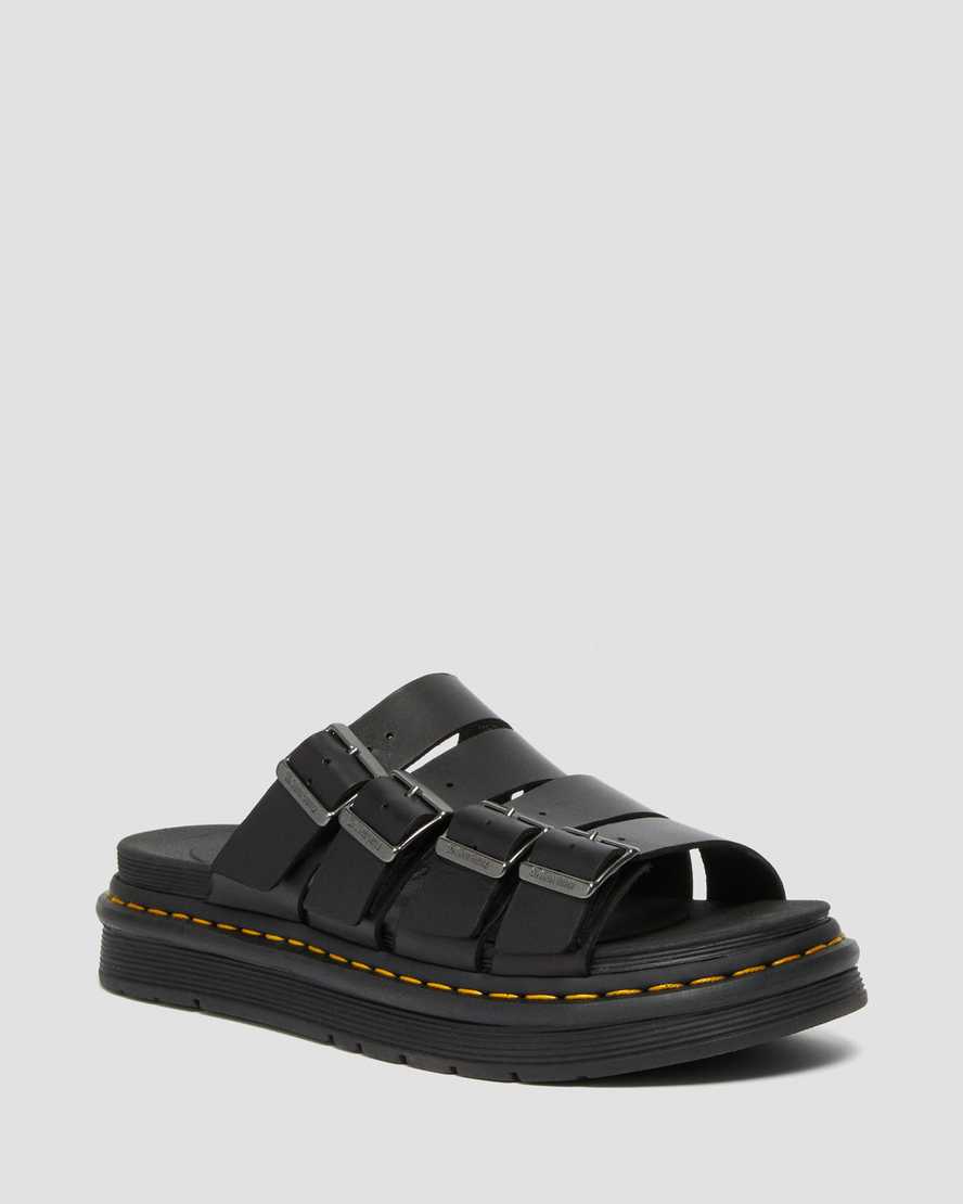 DR MARTENS Tate Leather Slide Sandals