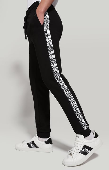 Mens joggers with double tape | BLACK | Bikkembergs