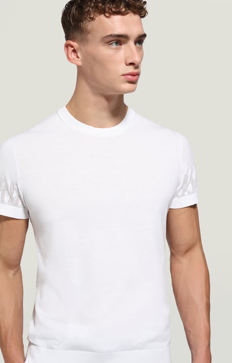Mens pullover - mesh logo | WHITE | Bikkembergs