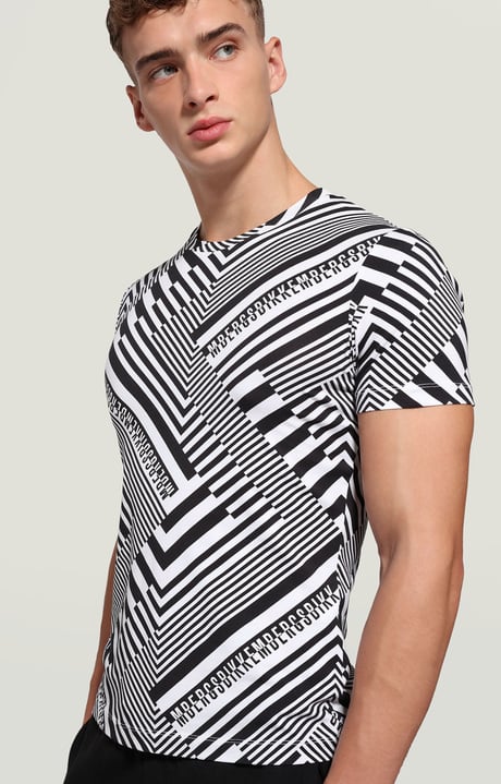 Mens T-shirt all-over optical print | WHITE | Bikkembergs