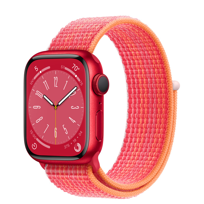 Red Apple Watch Series 8 (PRODUCT)RED Aluminum Case with Sport Loop