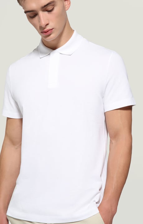 Mens polo shirt with matching tape | WHITE | Bikkembergs