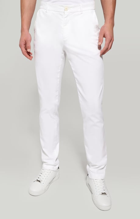 Mens pants garment-dyed | WHITE | Bikkembergs