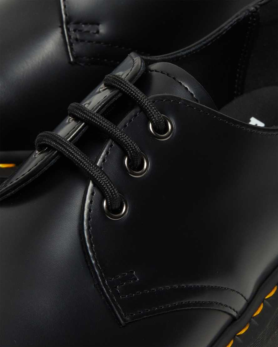 DR MARTENS 1461 Smooth Leather Platform Shoes BLACK POLISHED SMOOTH