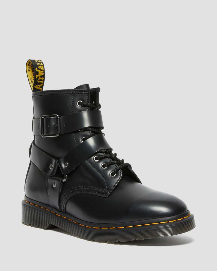 DR MARTENS Cristofor Leather Harness Lace Up Boots