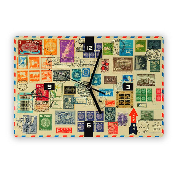 Israeli Old Stamps Wall Clock