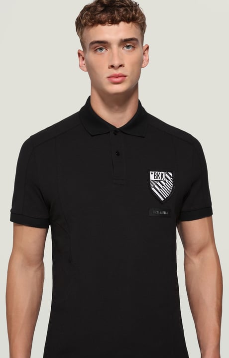 Mens polo shirt with patch | BLACK | Bikkembergs