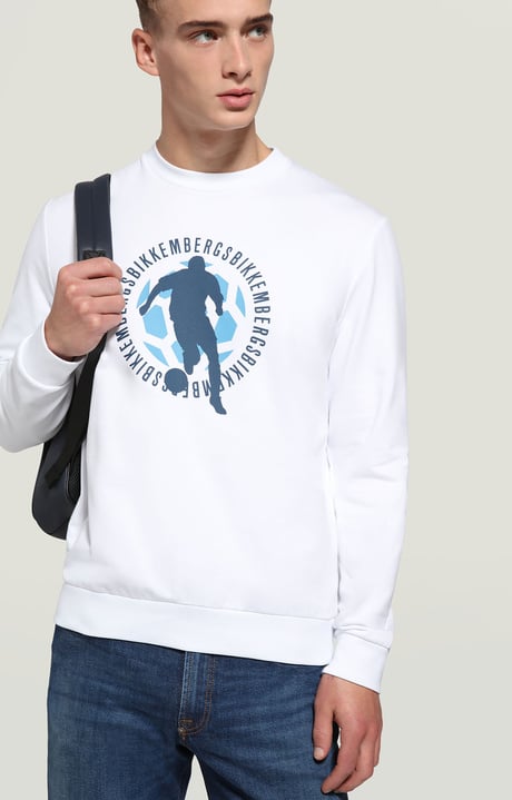 Mens print sweatshirt | WHITE | Bikkembergs