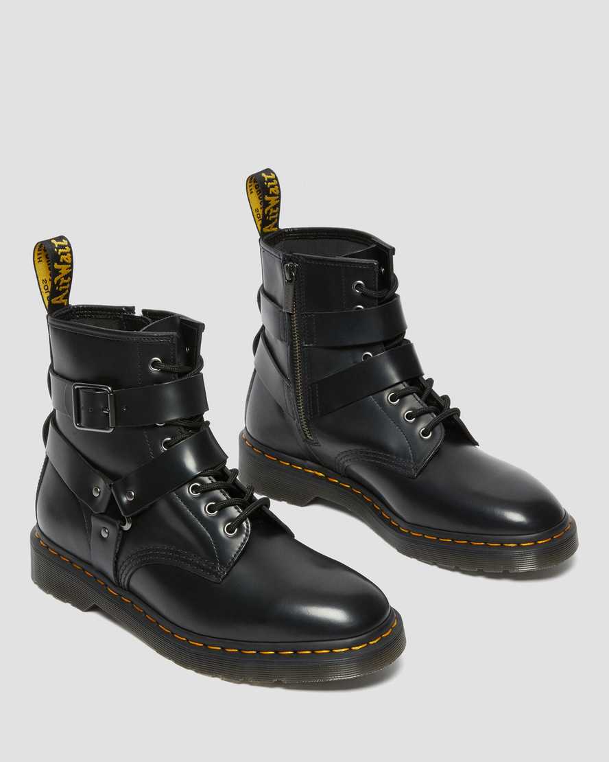 DR MARTENS Cristofor Leather Harness Lace Up Boots