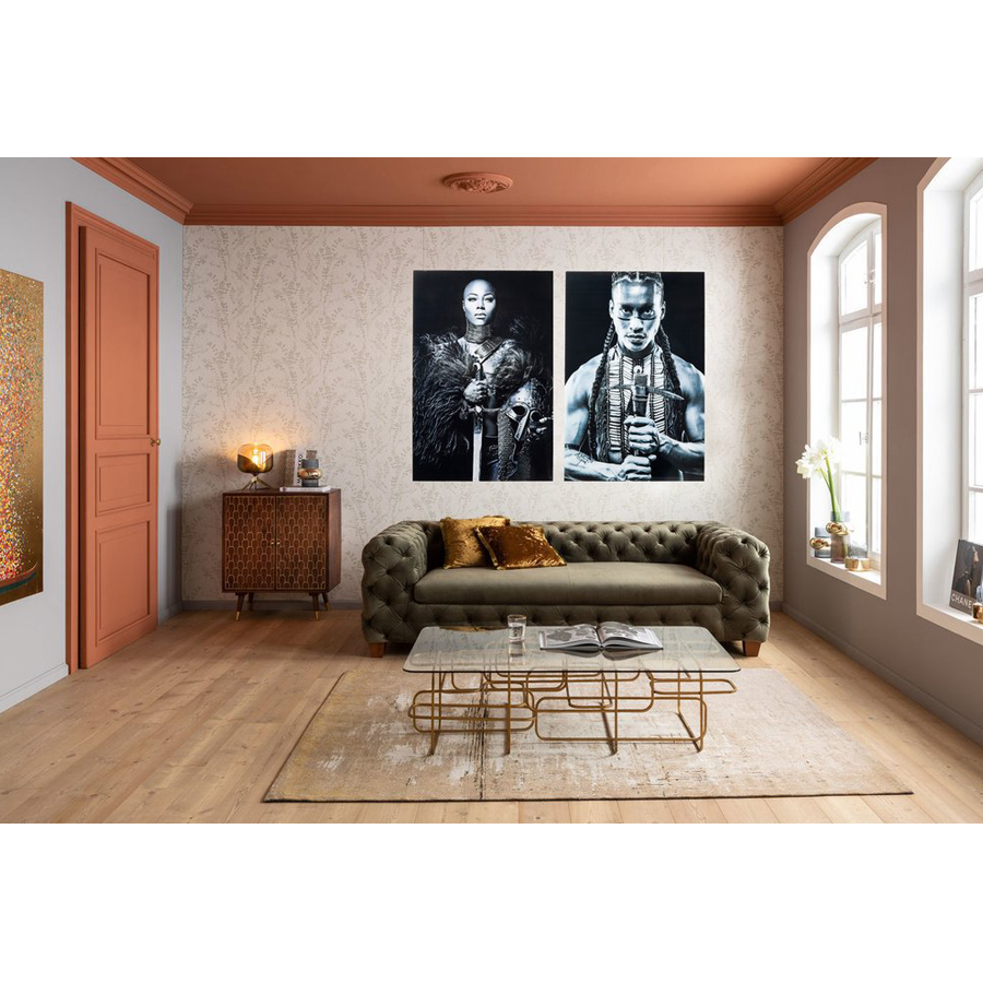 Картина Чёрная Леди Рыцарь на Закалённом Стекле 100 x 150 см
