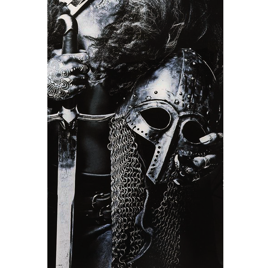 Картина Чёрная Леди Рыцарь на Закалённом Стекле 100 x 150 см