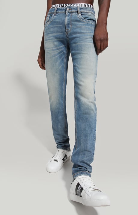 Slim fit mens jeans - stretch denim | BLUE | Bikkembergs