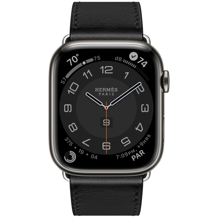 Apple Watch Hermes Series 8 GPS + Cellular 45 mm Space Black Stainless Steel Case with Single Tour Deployment Buckle