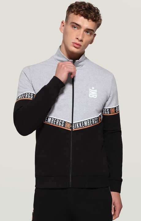 Mens sweatshirt with jacquard tape | GREY | Bikkembergs