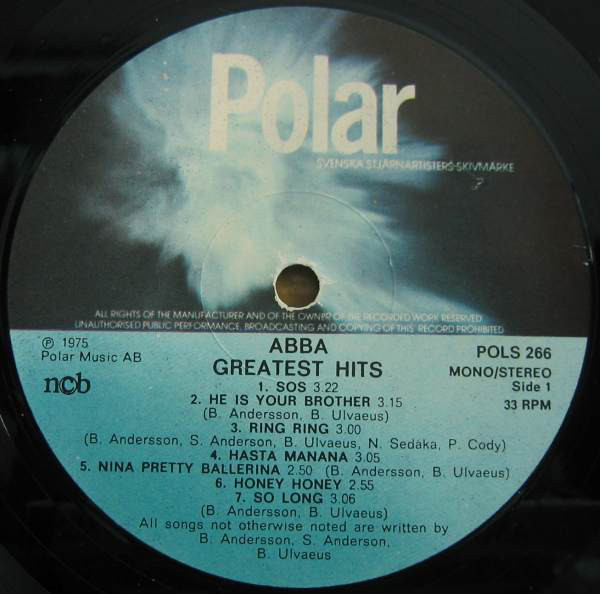 Виниловая Пластинка ABBA Greatest Hits LP 1975 Polar Виниловый Диск