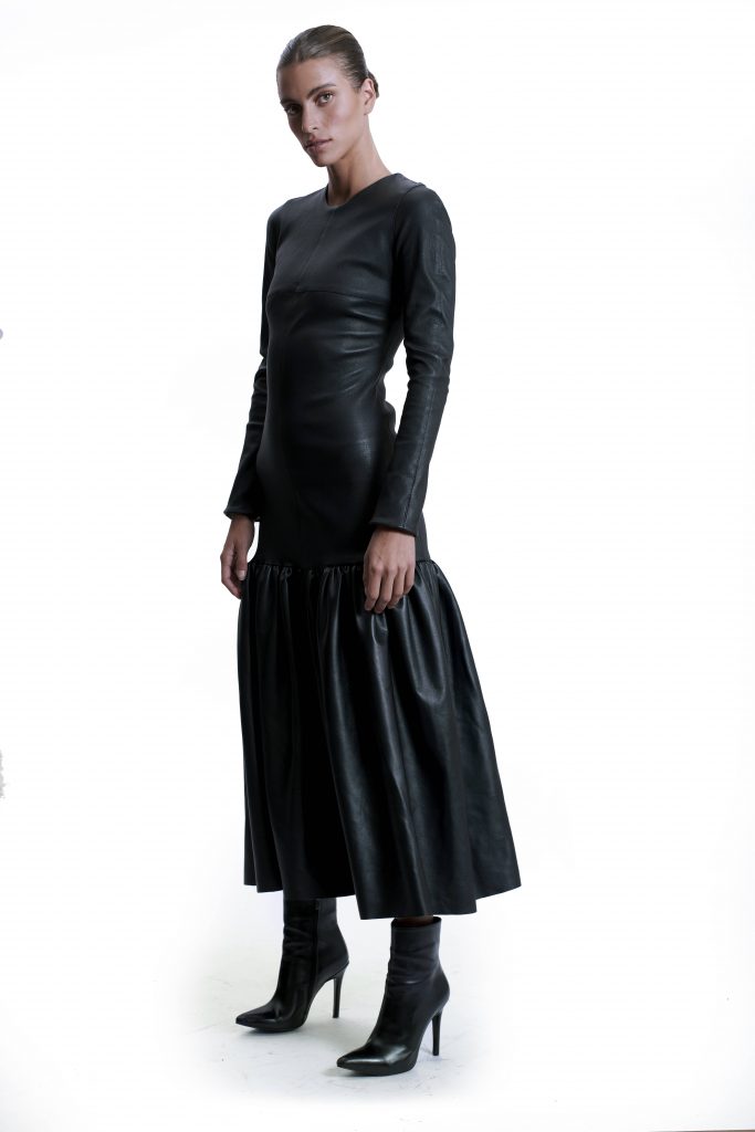 SAMPLE Платье Кожаное Чёрное Длинное ПРЕМИУМ Израильский Бренд Одежды