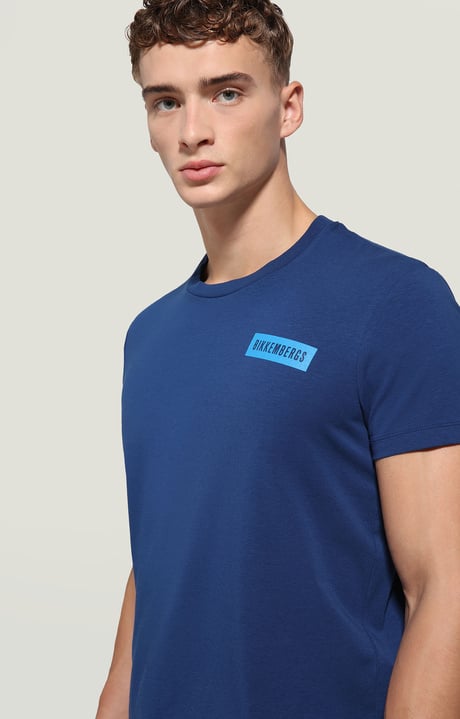 Mens T-shirt with label print | BLUE | Bikkembergs