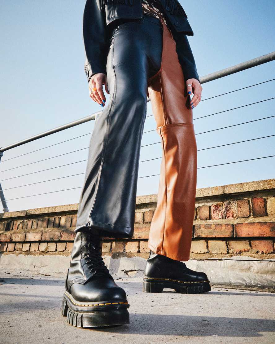 DR MARTENS Audrick Nappa Leather Platform Ankle Boots