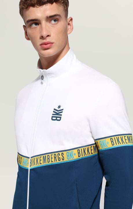 Mens sweatshirt with jacquard tape | WHITE | Bikkembergs