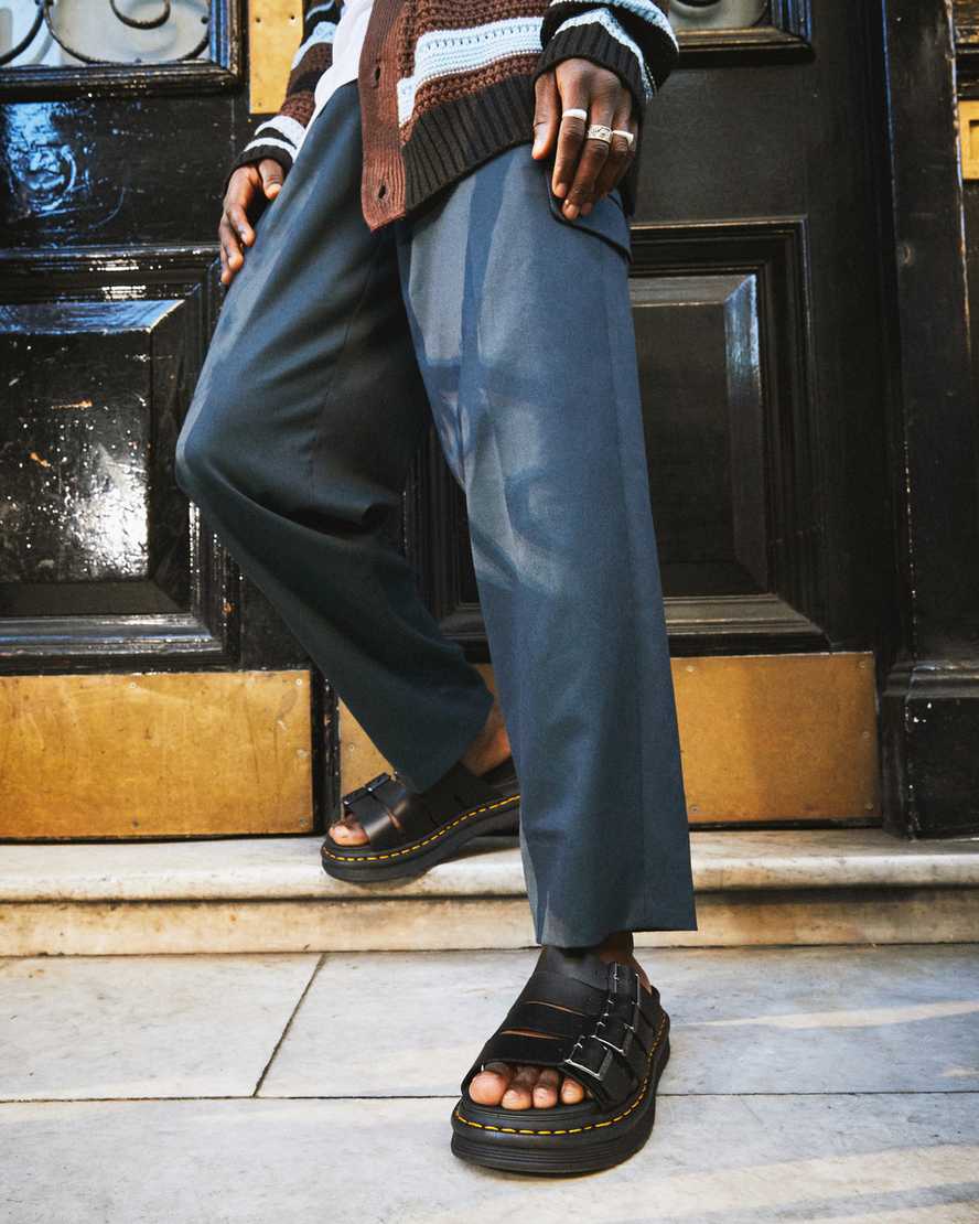 DR MARTENS Tate Leather Slide Sandals