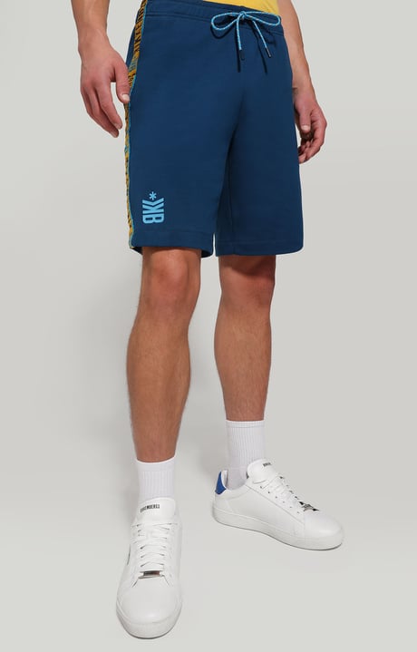 Mens shorts with jacquard tape | LIGHT BLUE | Bikkembergs