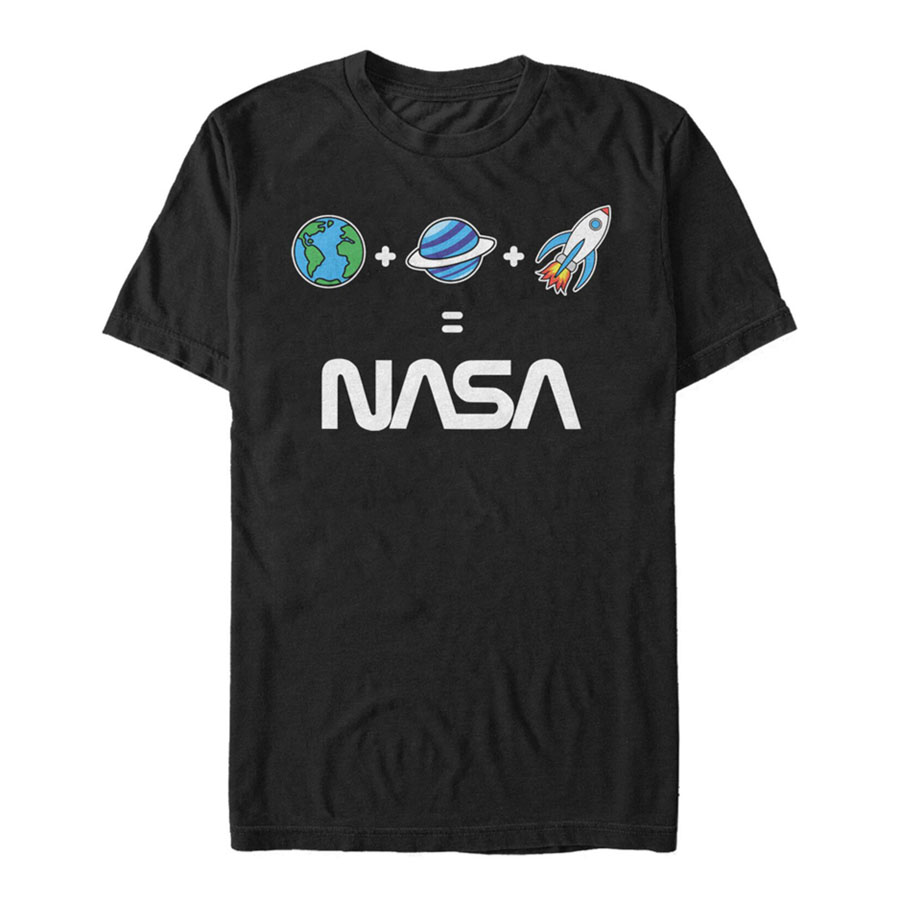 NASA Футболка Чёрная с Принтом Земля Планета Ракета